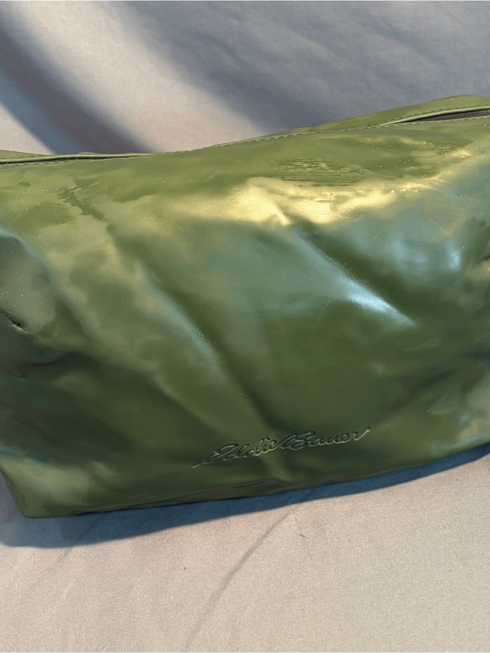 Eddie Bauer Olive Green Glossy Cosmetic Bag
